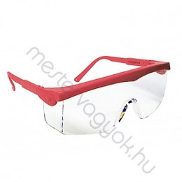 Védőszemüveg Pivolux 60320, piros keret víztiszta lencsével