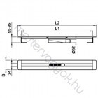 ACO Solid Szigetelő galléros ALAPTEST zuhanyfolyókához 55mm magas, 30mm szintezés, d32-es kifolyás - 800 mm