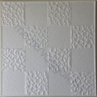 Álmennyezet polisztirolból Pöttyös kocka mintás 50x50cm préselt hungarocell 2m2 - Fehér / 1 csomag