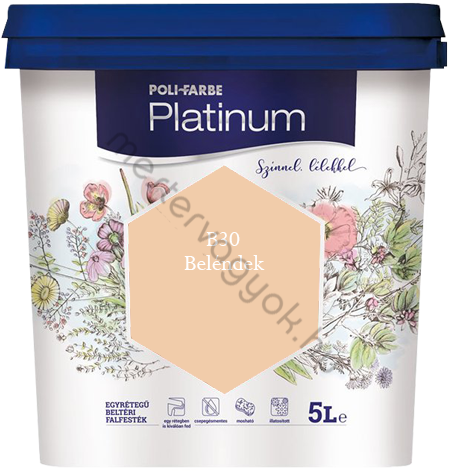 Polifarbe Platinum egyrétegű beltéri színes diszperziós falfesték - B30 Beléndek / 5 liter