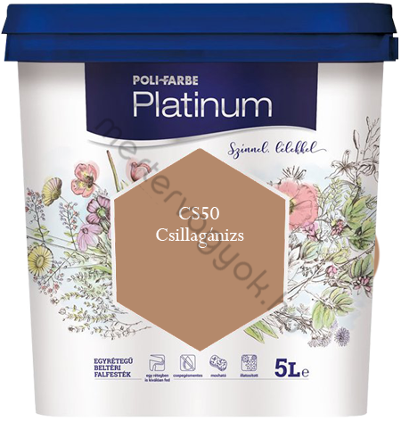 Polifarbe Platinum egyrétegű beltéri színes diszperziós falfesték - Cs50 Csillagánizs / 5 liter