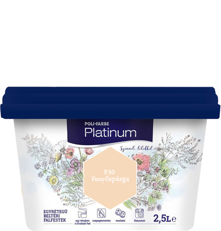 Polifarbe Platinum egyrétegű beltéri színes diszperziós falfesték - F30 Fenyőspárga / 2.5 liter