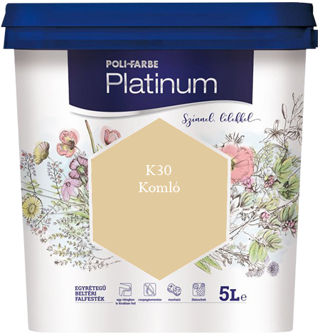 Polifarbe Platinum egyrétegű beltéri színes diszperziós falfesték - K30 Komló / 5 liter