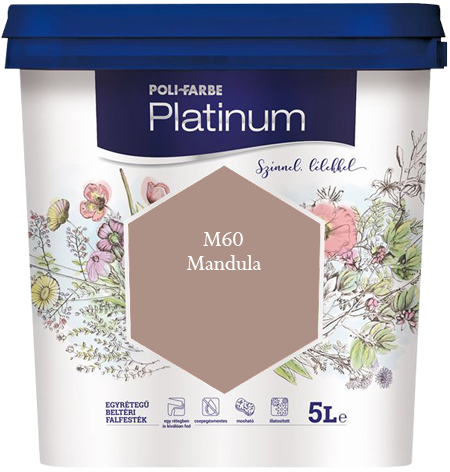 Polifarbe Platinum egyrétegű beltéri színes diszperziós falfesték - M60 Mandula / 5 liter