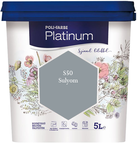 Polifarbe Platinum egyrétegű beltéri színes diszperziós falfesték - S50 Sulyom / 5 liter