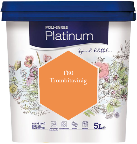 Polifarbe Platinum egyrétegű beltéri színes diszperziós falfesték - T80 Trombitavirág / 5 liter