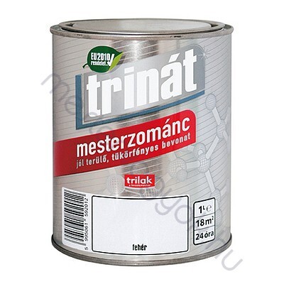 Trinát mesterzománc, tartós magasfényű festék - 100 Fehér / 1 liter